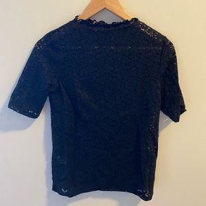 Black floral lace shirt size S